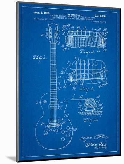 Gibson Les Paul Guitar Patent-Cole Borders-Mounted Art Print