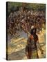 'Gideon asks for bread for men of Succoth' - Bible-James Jacques Joseph Tissot-Stretched Canvas