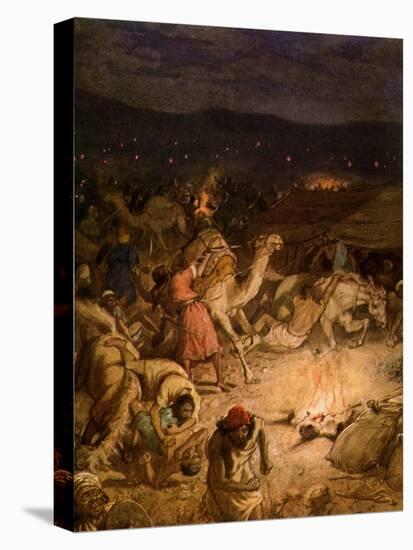 Gideon in the camp of the Midianites - Bible-William Brassey Hole-Stretched Canvas