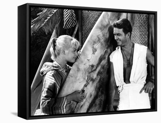 Gidget, Sandra Dee, Cliff Robertson, 1959-null-Framed Stretched Canvas
