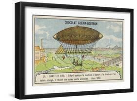 Giffard's Steam-Powered Airship, Paris, 1852-null-Framed Giclee Print