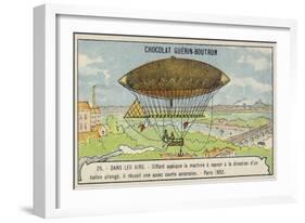 Giffard's Steam-Powered Airship, Paris, 1852-null-Framed Giclee Print