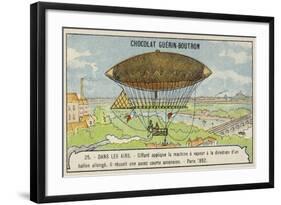 Giffard's Steam-Powered Airship, Paris, 1852-null-Framed Giclee Print