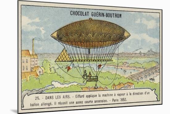 Giffard's Steam-Powered Airship, Paris, 1852-null-Mounted Giclee Print