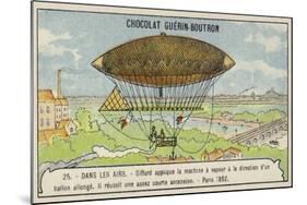 Giffard's Steam-Powered Airship, Paris, 1852-null-Mounted Giclee Print