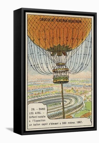 Giffard's Tethered Balloon at the International Exposition, Paris, 1867-null-Framed Stretched Canvas