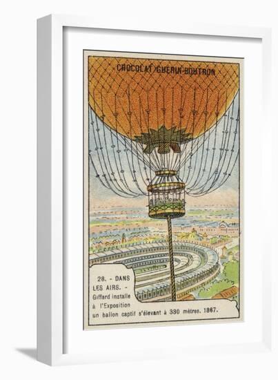 Giffard's Tethered Balloon at the International Exposition, Paris, 1867-null-Framed Giclee Print