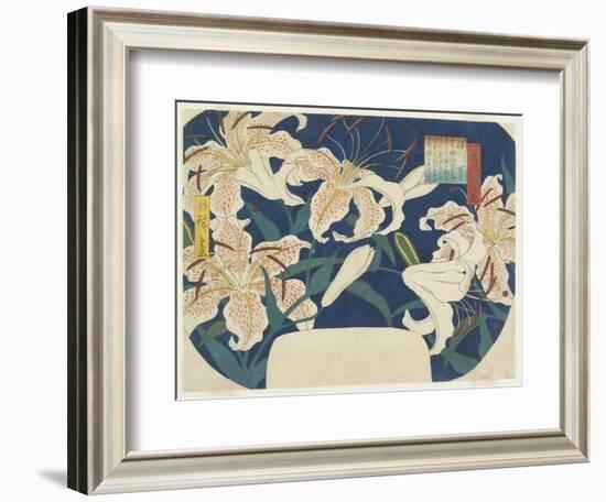 Gift: Spotted Lilies, C. 1844-Utagawa Hiroshige-Framed Giclee Print