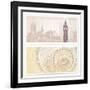 Gift Voucher (Coupon) Template with Guilloche Pattern (Watermarks) and Landmarks-Flame of life-Framed Art Print