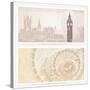 Gift Voucher (Coupon) Template with Guilloche Pattern (Watermarks) and Landmarks-Flame of life-Stretched Canvas