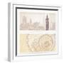 Gift Voucher (Coupon) Template with Guilloche Pattern (Watermarks) and Landmarks-Flame of life-Framed Art Print