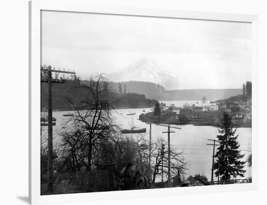 Gig Harbor & Mt. Tacoma, Dec. 26, 1926-Marvin Boland-Framed Giclee Print