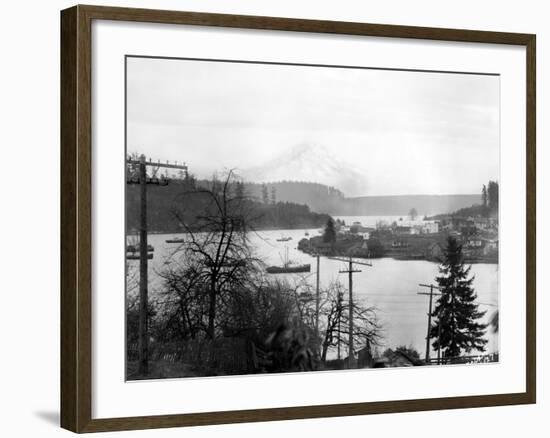 Gig Harbor & Mt. Tacoma, Dec. 26, 1926-Marvin Boland-Framed Giclee Print