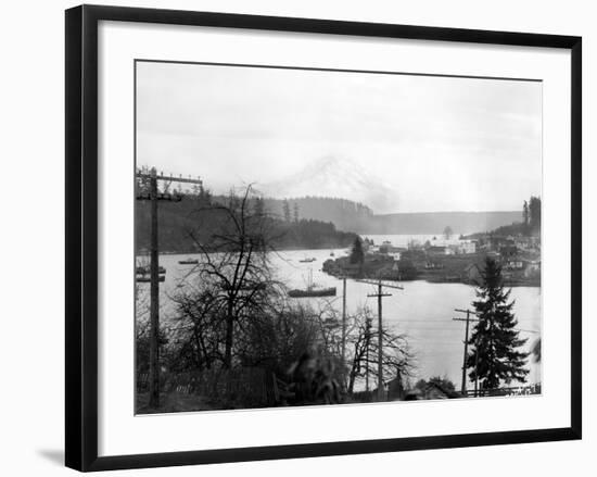 Gig Harbor & Mt. Tacoma, Dec. 26, 1926-Marvin Boland-Framed Giclee Print
