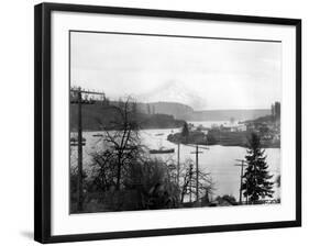 Gig Harbor & Mt. Tacoma, Dec. 26, 1926-Marvin Boland-Framed Giclee Print