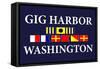 Gig Harbor, Washington - Nautical Flags-Lantern Press-Framed Stretched Canvas