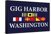 Gig Harbor, Washington - Nautical Flags-Lantern Press-Framed Stretched Canvas