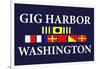 Gig Harbor, Washington - Nautical Flags-Lantern Press-Framed Art Print