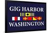 Gig Harbor, Washington - Nautical Flags-Lantern Press-Framed Art Print