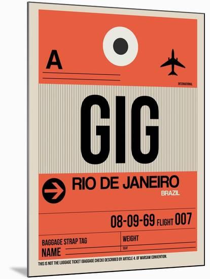 GIG Rio De Janeiro Luggage Tag 2-NaxArt-Mounted Art Print