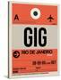 GIG Rio De Janeiro Luggage Tag 2-NaxArt-Stretched Canvas