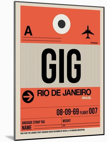 GIG Rio De Janeiro Luggage Tag 2-NaxArt-Mounted Art Print