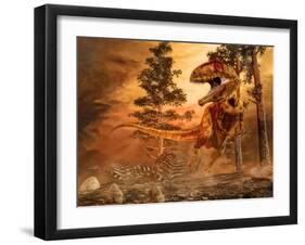 Giganotosaurus Hunting-null-Framed Art Print