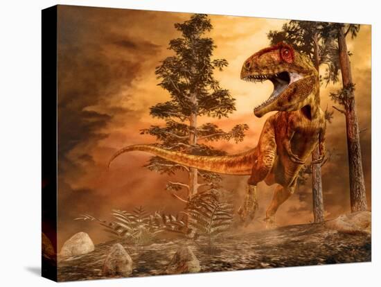 Giganotosaurus Hunting-null-Stretched Canvas