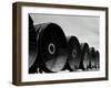 Gigantic Pipe Segments Used for Diverting the Missouri River During Construction of Fort Peck Dam-Margaret Bourke-White-Framed Photographic Print