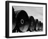 Gigantic Pipe Segments Used for Diverting the Missouri River During Construction of Fort Peck Dam-Margaret Bourke-White-Framed Photographic Print