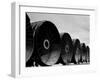 Gigantic Pipe Segments Used for Diverting the Missouri River During Construction of Fort Peck Dam-Margaret Bourke-White-Framed Photographic Print