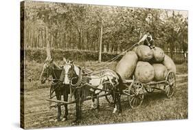 Gigantic Potatoes on Wagon-null-Stretched Canvas