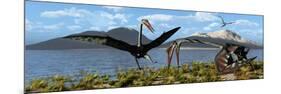 Gigantic Quetzalcoatlus Pterosaurs-null-Mounted Art Print