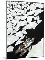 Gigantic Shards of Ice Drift Near a Pair of Coast Guard Cutters-null-Mounted Photographic Print