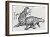 Gigantic Sloth or Milodonte (Mylodon Robustus), Extinct Mammal of Pleistocene Epoch-null-Framed Giclee Print