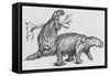 Gigantic Sloth or Milodonte (Mylodon Robustus), Extinct Mammal of Pleistocene Epoch-null-Framed Stretched Canvas