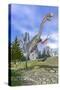 Gigantoraptor Dinosaur Running in the Mountains-null-Stretched Canvas