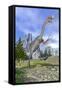 Gigantoraptor Dinosaur Running in the Mountains-null-Framed Stretched Canvas