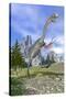 Gigantoraptor Dinosaur Running in the Mountains-null-Stretched Canvas