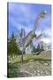 Gigantoraptor Dinosaur Running in the Mountains-null-Stretched Canvas