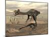 Gigantoraptor Dinosaur Walking on Rocky Terrain-null-Mounted Art Print
