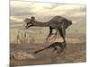 Gigantoraptor Dinosaur Walking on Rocky Terrain-null-Mounted Art Print