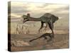 Gigantoraptor Dinosaur Walking on Rocky Terrain-null-Stretched Canvas