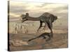 Gigantoraptor Dinosaur Walking on Rocky Terrain-null-Stretched Canvas