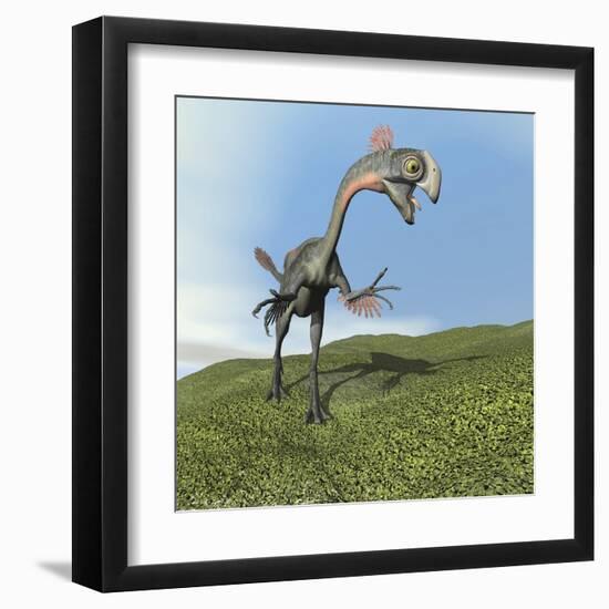 Gigantoraptor Dinosaur-null-Framed Art Print