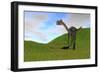 Gigantoraptor in a Grassy Field-null-Framed Art Print
