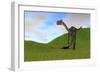 Gigantoraptor in a Grassy Field-null-Framed Art Print