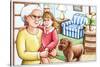 Gigi and Grandma and the Overstuffed Chair - Humpty Dumpty-Deborah Gross-Stretched Canvas