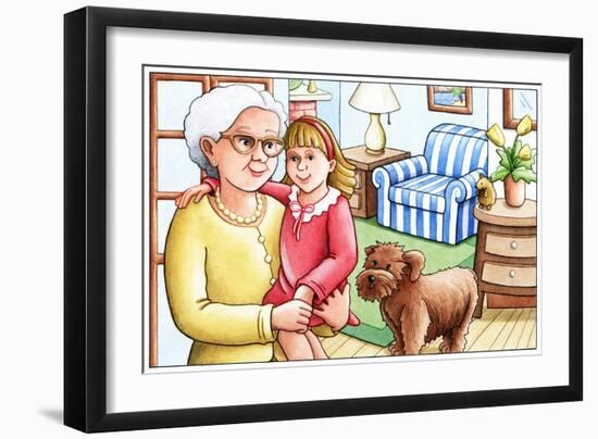 Gigi and Grandma and the Overstuffed Chair - Humpty Dumpty-Deborah Gross-Framed Giclee Print