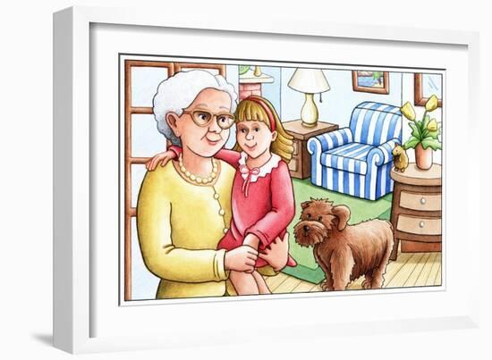 Gigi and Grandma and the Overstuffed Chair - Humpty Dumpty-Deborah Gross-Framed Giclee Print